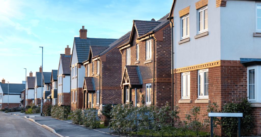 Row of newly build houses